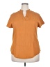Unbranded 100% Polyester Orange Short Sleeve Blouse Size XXL - photo 1