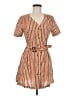 MNG Stripes Orange Casual Dress Size 6 - photo 1