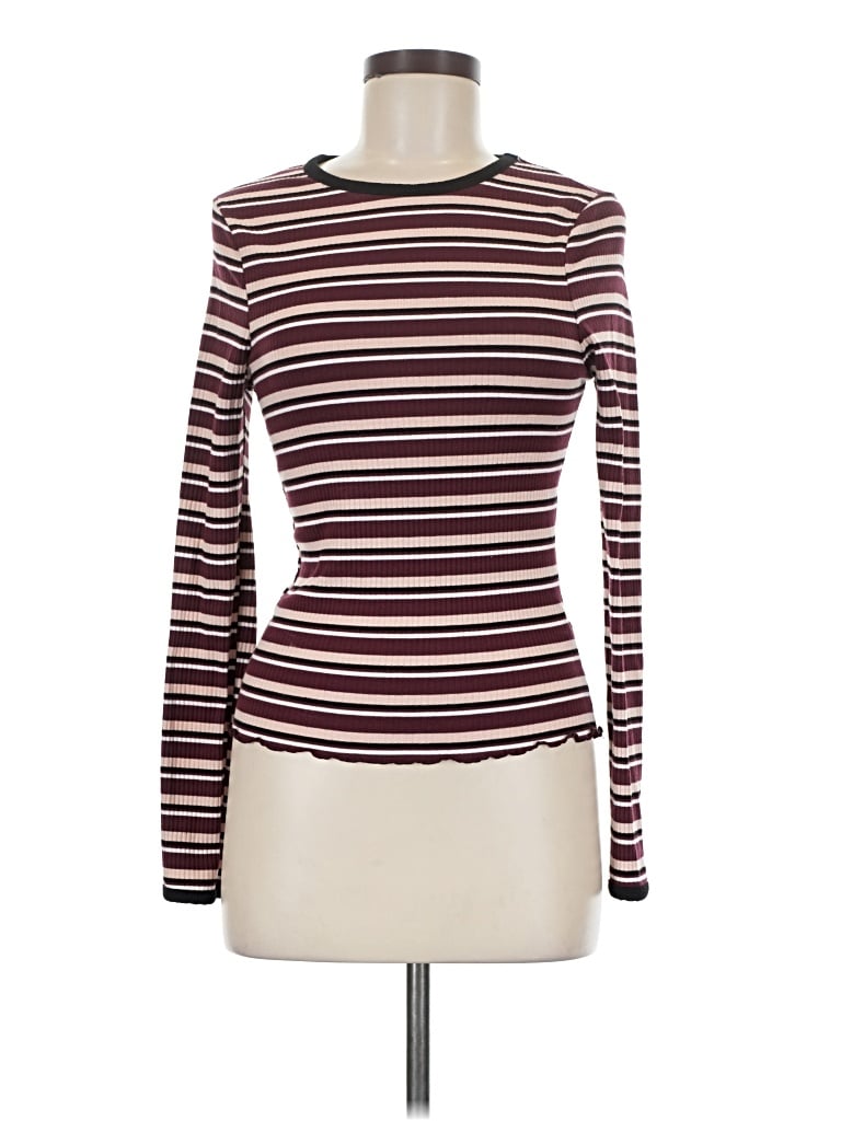 Pre-owned New Look Long Sleeve T-shirt In Burgundy