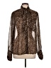 Primark 100% Polyester Animal Print Brown Long Sleeve Blouse Size 10 - photo 1