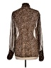 Primark 100% Polyester Animal Print Brown Long Sleeve Blouse Size 10 - photo 2