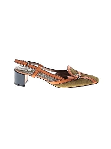 Prada Vintage leather color block slingback heels (view 1)