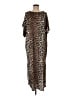 HEATHER 100% Polyester Animal Print Brown Casual Dress One size - photo 1