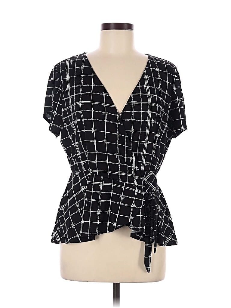 Pre-owned Auw Short Sleeve Blouse In Black