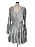 Steve Madden Stripes Silver Casual Dress Size M - photo 1