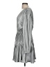 Steve Madden Stripes Silver Casual Dress Size M - photo 5