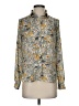 H&M 100% Polyester Paisley Gold Long Sleeve Blouse Size 2 - photo 1