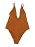 Parade Solid Brown One Piece Swimsuit Size L - photo 1