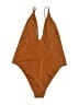 Parade Solid Brown One Piece Swimsuit Size L - photo 2