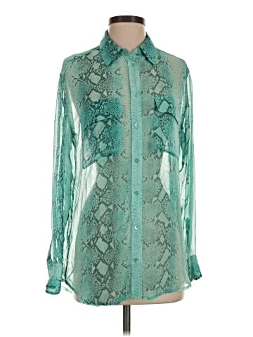 Equipment Long Sleeve Silk Top (view 1)