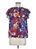 VOY 100% Polyester Blue Short Sleeve Blouse Size M - photo 1
