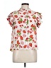 Rose + Olive 100% Polyester Pink Short Sleeve Blouse Size L - photo 1