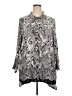 New Directions 100% Rayon Paisley Silver Long Sleeve Blouse Size 3X - photo 1