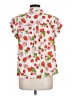 Rose + Olive 100% Polyester Pink Short Sleeve Blouse Size L - photo 2