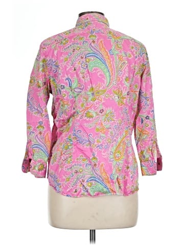 Lauren By Ralph Lauren 3/4 Sleeve Button Down Shirt - back