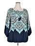 Ruby Rd. 100% Rayon Teal 3/4 Sleeve T-Shirt Size 2X - photo 1