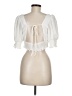 Petal and Pup 100% Polyester Ivory Short Sleeve Blouse Size 8 - photo 2
