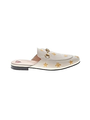 Gucci Leather Bee Embroidered Princetown Horsebit Mules (view 1)