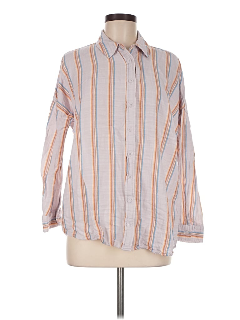 Pre-owned Wild Fable Long Sleeve Button Down Shirt In Gray