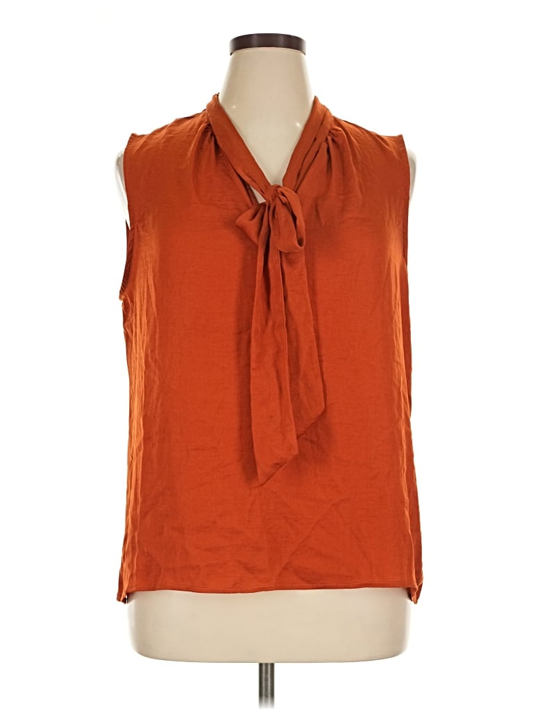 Alex & Lili Sleeveless Blouse In Orange