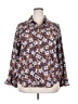 ELOQUII 100% Polyester Print Brown Long Sleeve Blouse Size 18 Plus - photo 1