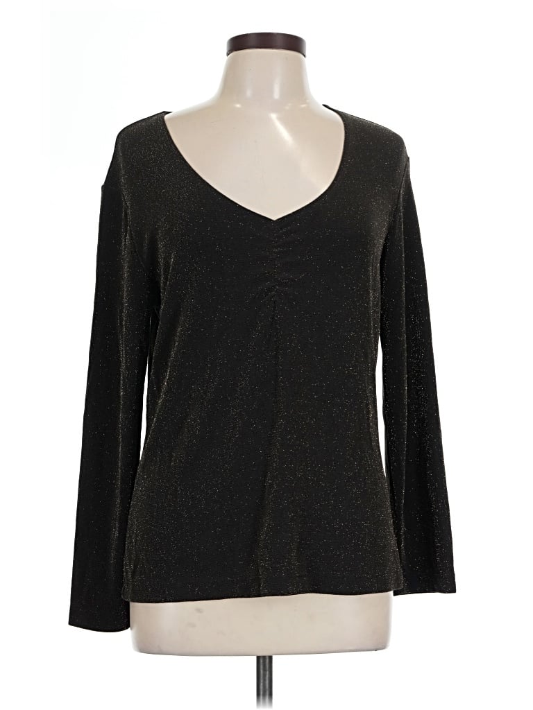 Pre-owned Travelers By Chico's Long Sleeve T-shirt In Black