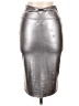 Rainbow Metallic Silver Faux Leather Skirt Size L - photo 2