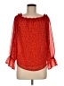 INC International Concepts 100% Polyester Red 3/4 Sleeve Blouse Size M - photo 1