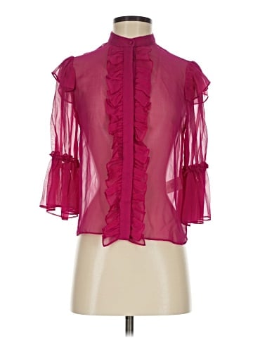 Alice + Olivia Short Sleeve Silk Top (view 1)