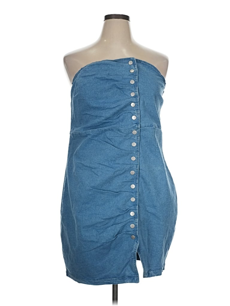 Pre-owned Shein Curve Casual Dress In Blue