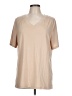 Unbranded Solid Tan Short Sleeve T-Shirt Size L - photo 1