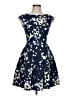 Closet Floral Blue Cocktail Dress Size 10 - photo 1