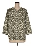 Jachs Girlfriend 100% Polyester Animal Print Green 3/4 Sleeve Blouse Size M - photo 1