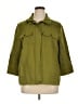 Chico's 100% Linen Green 3/4 Sleeve Button-Down Shirt Size XL - photo 1