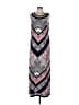 Studio One Graphic Gray Casual Dress Size L - photo 1