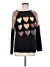 Unbranded Hearts Black Long Sleeve Top Size M - photo 1