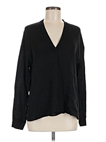 Vince. Long Sleeve Silk Top (view 1)