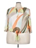 Chico's 100% Polyester Color Block Green 3/4 Sleeve Blouse Size 3X - photo 1