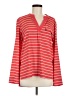 Calvin Klein 100% Polyester Stripes Red Long Sleeve Blouse Size M - photo 1