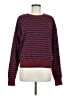 Evereve Stripes Burgundy Pullover Sweater Size M - photo 1