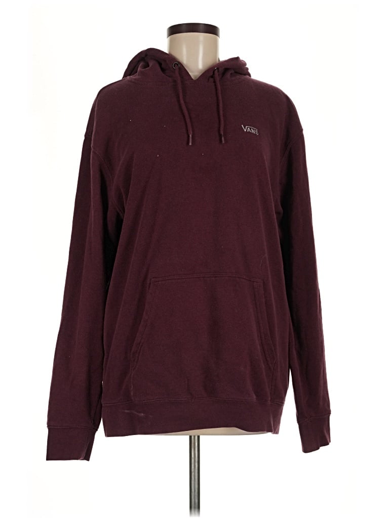 Pre-owned Vans Pullover Hoodie In Burgundy