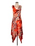 Spense Print Orange Cocktail Dress Size L - photo 1