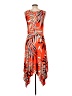 Spense Print Orange Cocktail Dress Size L - photo 2