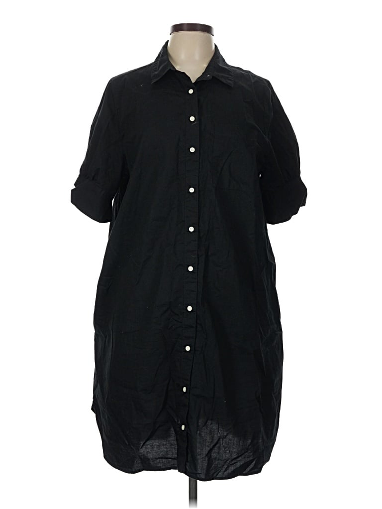 Pre-owned Old Navy 3/4 Sleeve Button Down Shirt In Black
