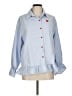 Dynamite Hearts Blue Long Sleeve Blouse Size M (estimated) - photo 1