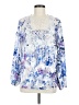 T Tahari 100% Polyester Blue 3/4 Sleeve Blouse Size M - photo 1