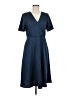 H&M 100% Polyester Solid Blue Casual Dress Size 8 - photo 1