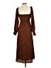 o.p.t Polka Dots Brown Casual Dress Size S - photo 2