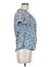 Three Eighty Two 100% Polyester Blue Short Sleeve Blouse Size M - photo 4
