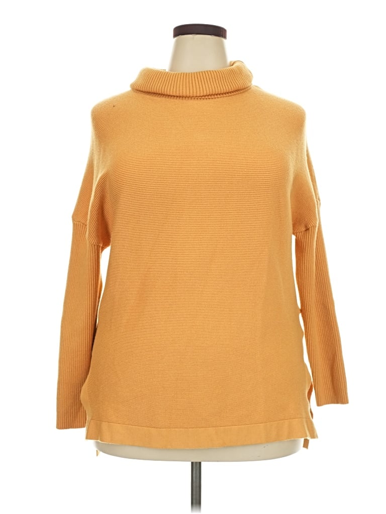 Pre-owned Unbranded Turtleneck Sweater In Orange